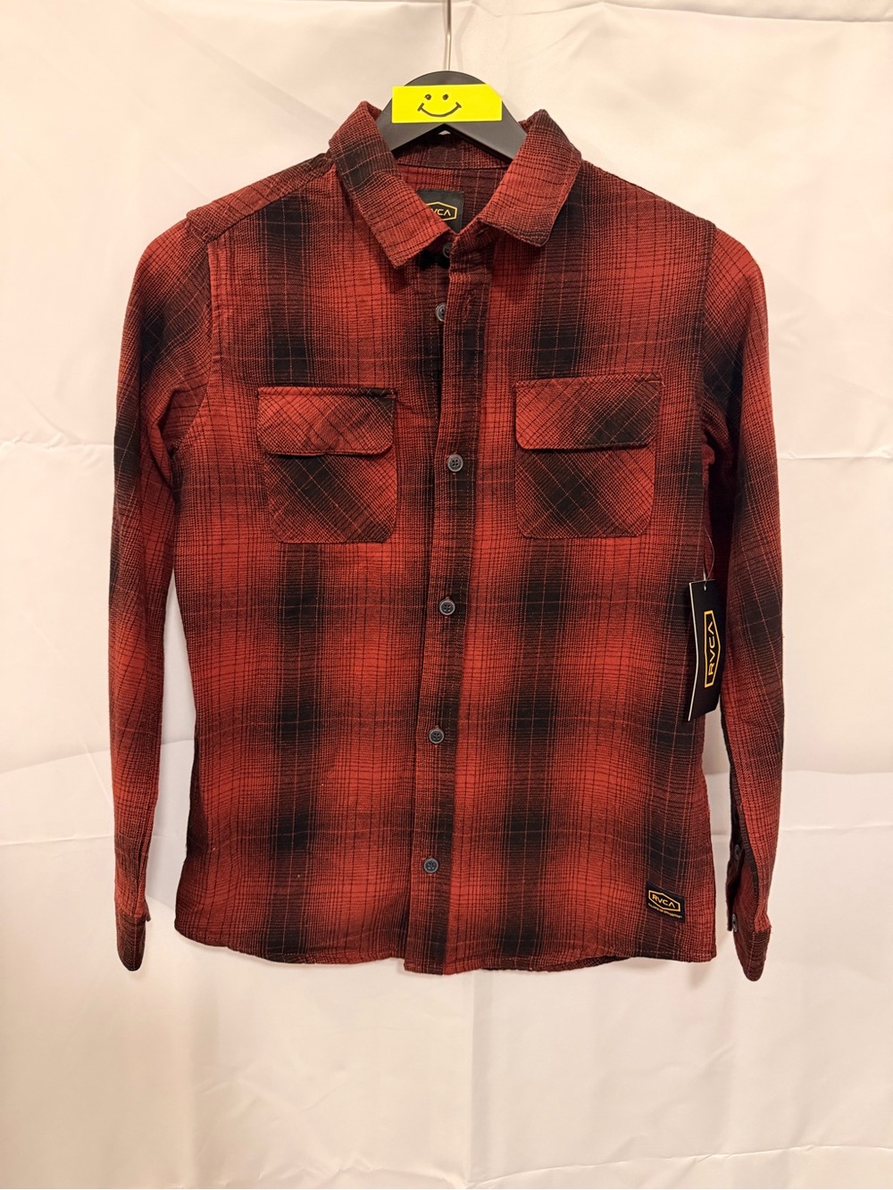 Youth Boys RVCA Long Sleeve Button Down Flannel NWT